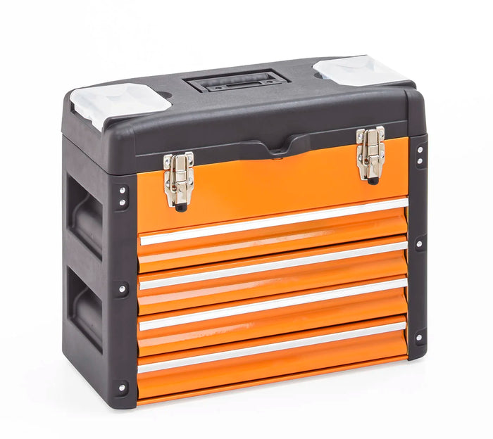 Cassetta degli attrezzi, 4 cassetti arancione