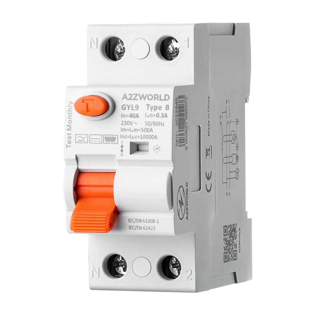 RCCB Interruttore Differenziale Puro Tipo B 1P+N 2M 10000A 300mA 40A AC 230V IP20 IEC61008-1 / IEC62423 GYL9