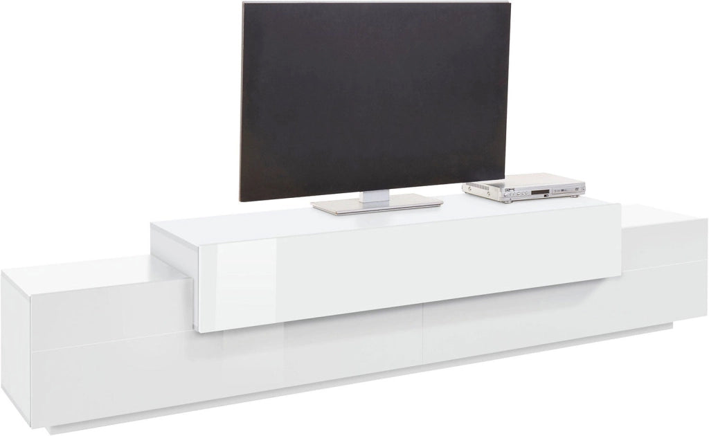 Mobile Tv 3 Ante a Ribalta 240x45x51,5 cm Coro Bianco Lucido/Bianco