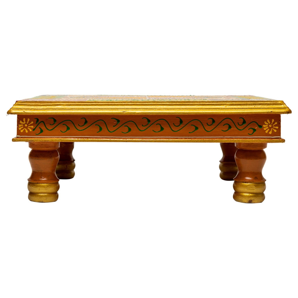Tavolino in legno dipinto a mano 38x38x14h