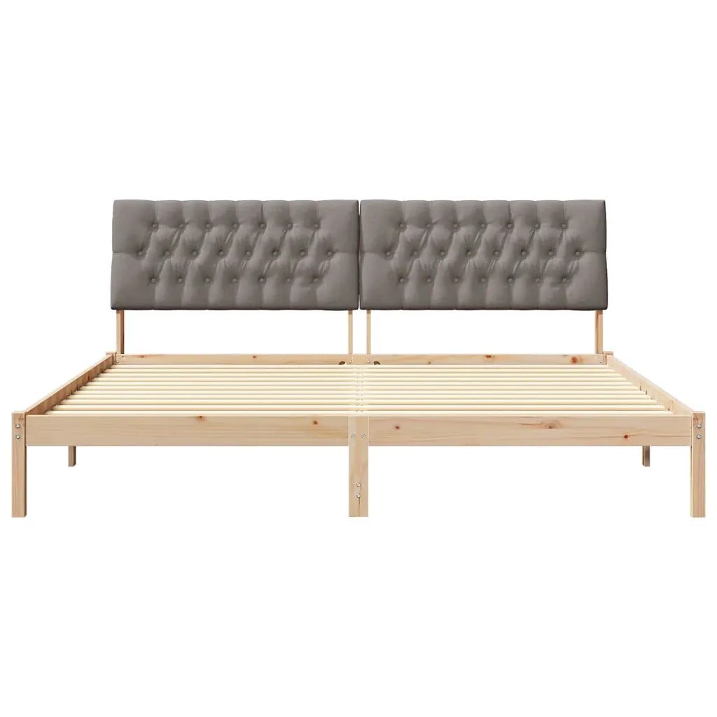 Letto con Testiera Rivestita con testiera Marrone 200 x 200 cm 3394381