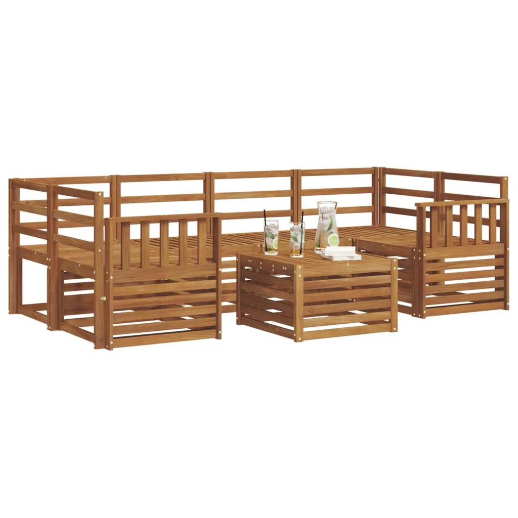 Set divani 7 pcs Naturale Legno di Acacia Massello 3374439