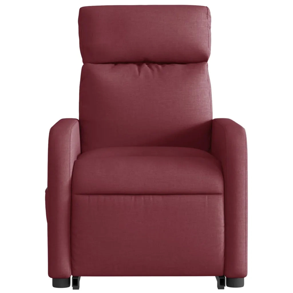 Poltrona Alzapersona Massaggiante Elettrica Rosso Vino Tessuto 3206729