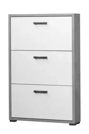 Scarpiera 3 ante ossido+bianco cemento già montato L75.3 H115.7 P18