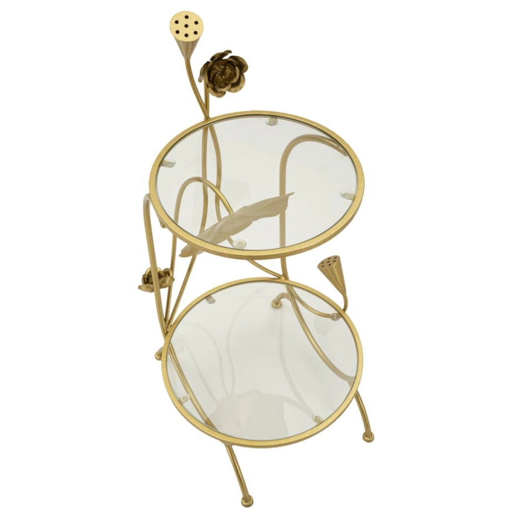 Tavolino VKH803, Oro, Metallo, 40x40x78 cm