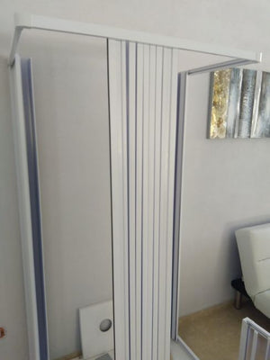 Box doccia in PVC 3 lati apertura bilaterale con doppia chiusura ad angolo - Misura: 70 x 100 x 70 x h185