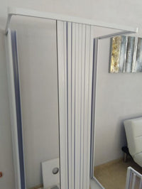 Box doccia in PVC 3 lati apertura bilaterale con doppia chiusura ad angolo - Misura: 80 x 100 x 80 x h185