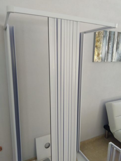 Box doccia in PVC 3 lati apertura bilaterale con doppia chiusura ad angolo - Misura: 70 x 90 x 70 x h185