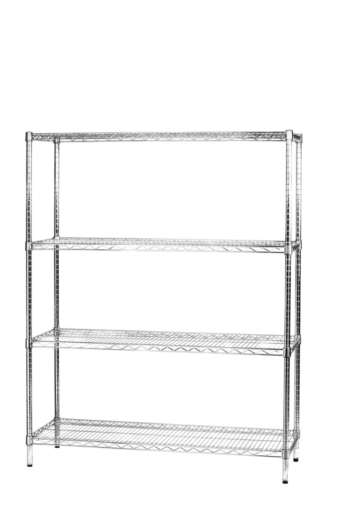 Scaffale 4 Ripiani 121x45x160 cm in Metallo Cromato Tosini