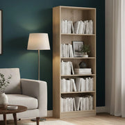 Libreria Abelarda, Scaffale da ufficio, Mobile portalibri, Biblioteca, 79x27 h203 cm, Quercia