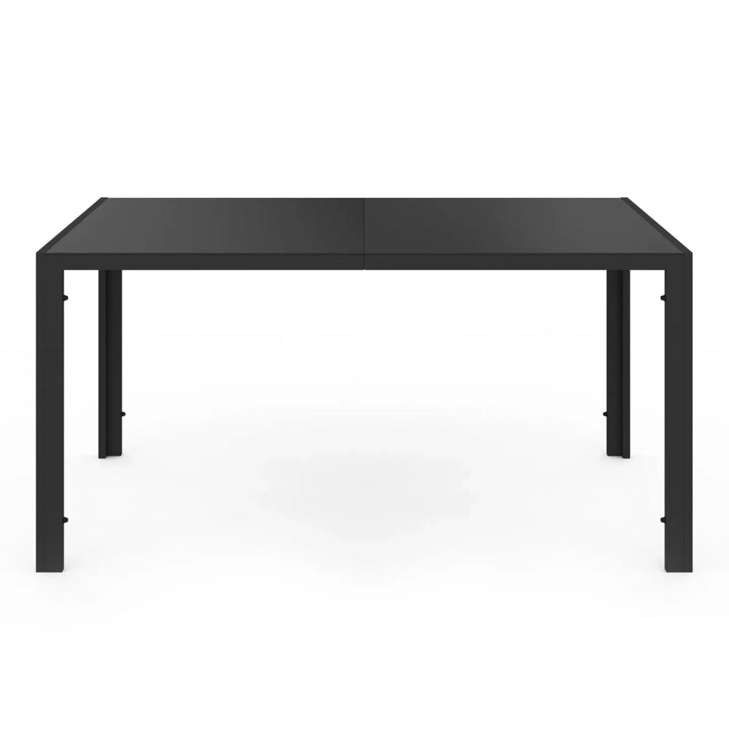 IDMarket - Set di mobili da giardino MADRID tavolo 150 CM e 6 sedie impilabili nero