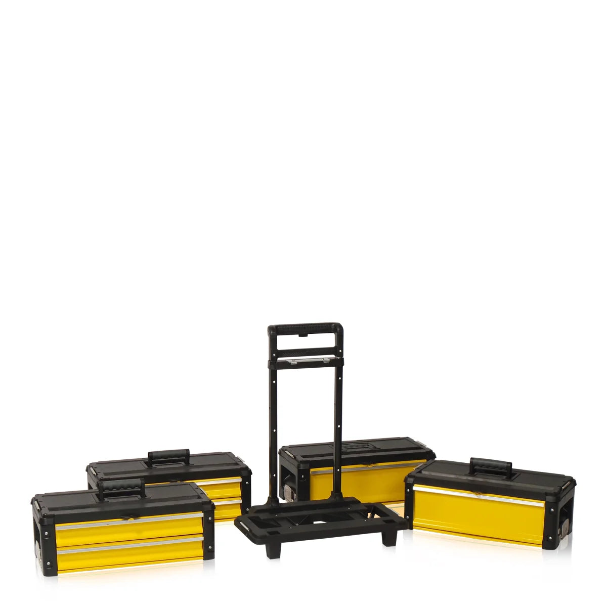 Carrello portautensili, 4 vie 1.1.2.2, colore giallo