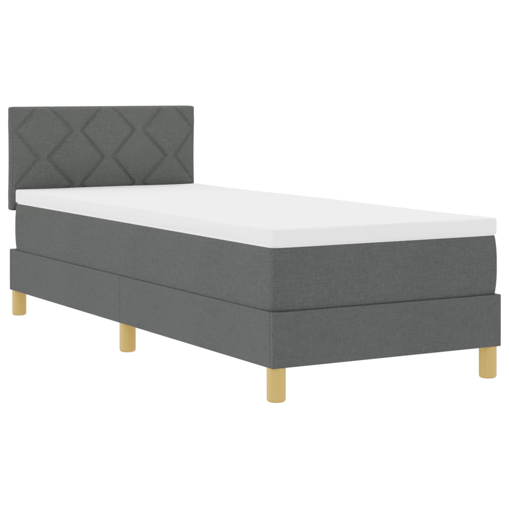 Letto con Box Spring con Materasso e LED Grigio Scuro 80x200 cm Tessuto