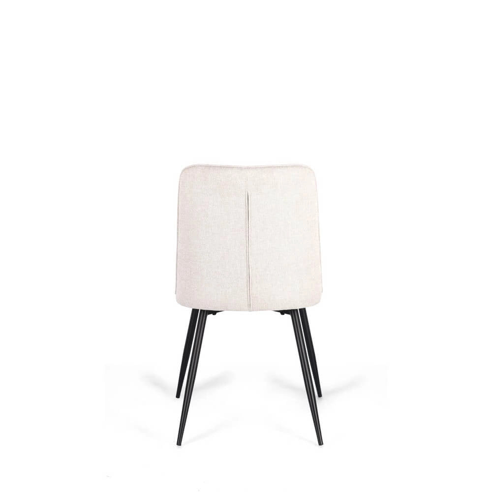 Set di 4 Sedie Imbottite in Tessuto con Gambe in Acciaio - KYLE