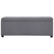 Panca con Vano Portaoggetti-Panca con Contenitore-Sgabello 116 cm Grigio Chiaro in Poliestere