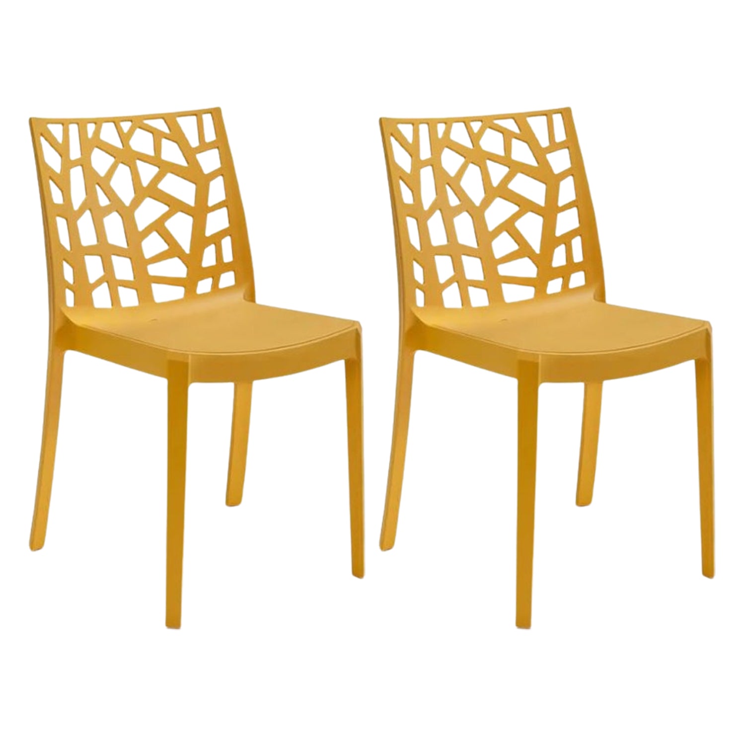 Sedia In Polipropilene Da Interno Esterno Giardino Impilabile Design Sedie Resistenti Moderne Per Terrazz Senape/2 Sedie