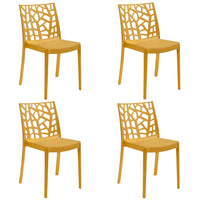 Sedia In Polipropilene Da Interno Esterno Giardino Impilabile Design Sedie Resistenti Moderne Per Terrazz Senape/4 Sedie