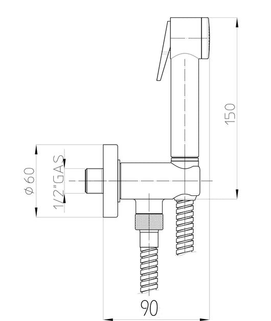Set idroscopino , doccetta wc kit completo con flessibile 120 cm 