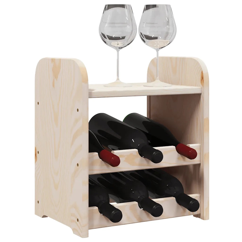 Portabottiglie con Ripiano 33x25x37cm in Legno Massello di Pino 4007554
