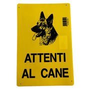 Cartello attenti al cane in pvc resistente dimensioni 20x30 cm