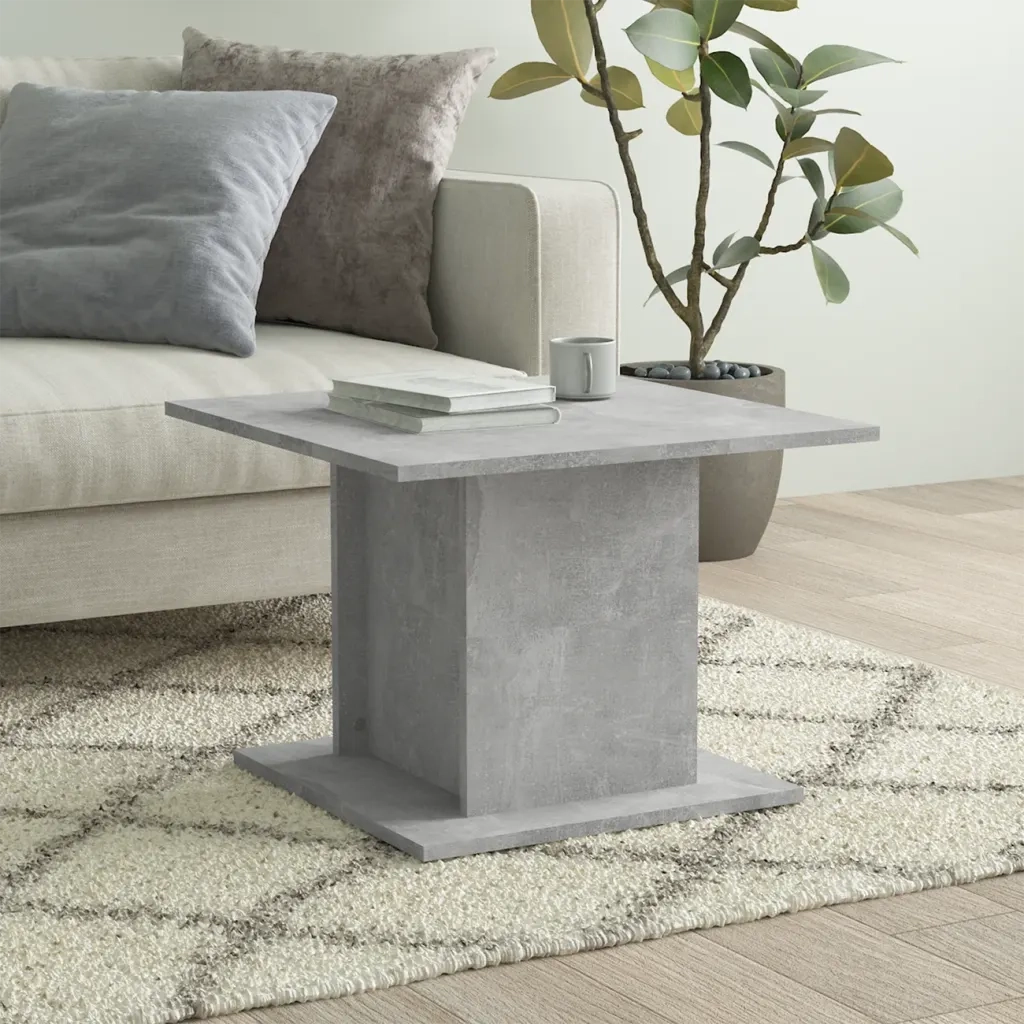 Tavolino da Salotto Grigio Cemento 55,5x55,5x40cm in Truciolato 810320