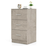 Com¨° in legno a 3 cassetti comodino con 3 cassetti e dispositivo antiribaltamento-Maniglie in metallo organizzatore per camera da letto Grigio