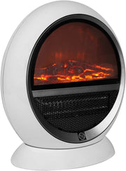 ® Camino Elettrico con Effetto Fiamma 1500W Ruotabile Termoventilatore Effetto Camino Portatile Caminetto Elettrico LED 2 Impostazioni di Calore