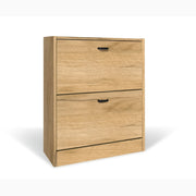 Scarpiera in Legno 2 Ante colore ROVERE NODATO Mobiletto 12 Paia 63x24x80H cm (CD100-RN)
