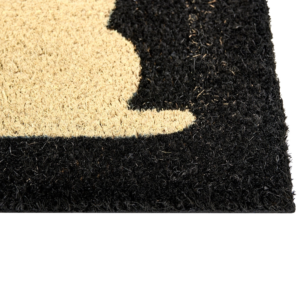 Zerbino di benvenuto in fibra di cocco antiscivolo 60 x 90 cm con supporto in PVC Motivo gatti Nero