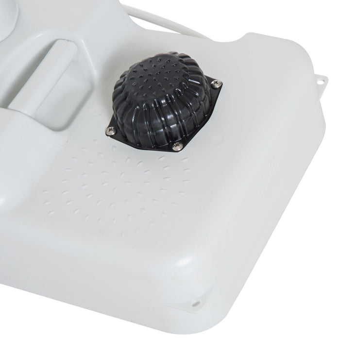 Lavabo Portatile da Campeggio 24L 83x50x103 cm con Ruote in HDPE  Grigio Chiaro