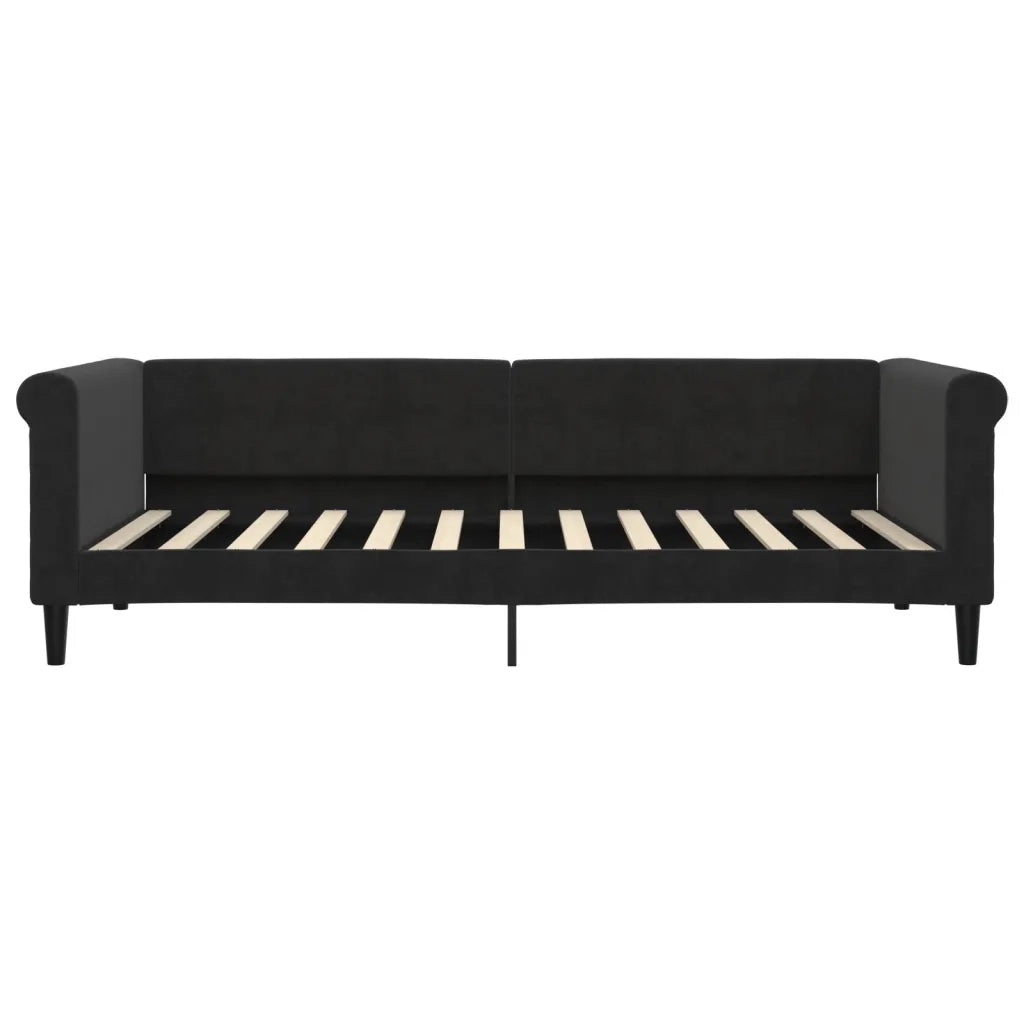 Divano Letto Estraibile con Cassetti-Sofa Letto-Daybed Nero 90x200 cm in Velluto 475513