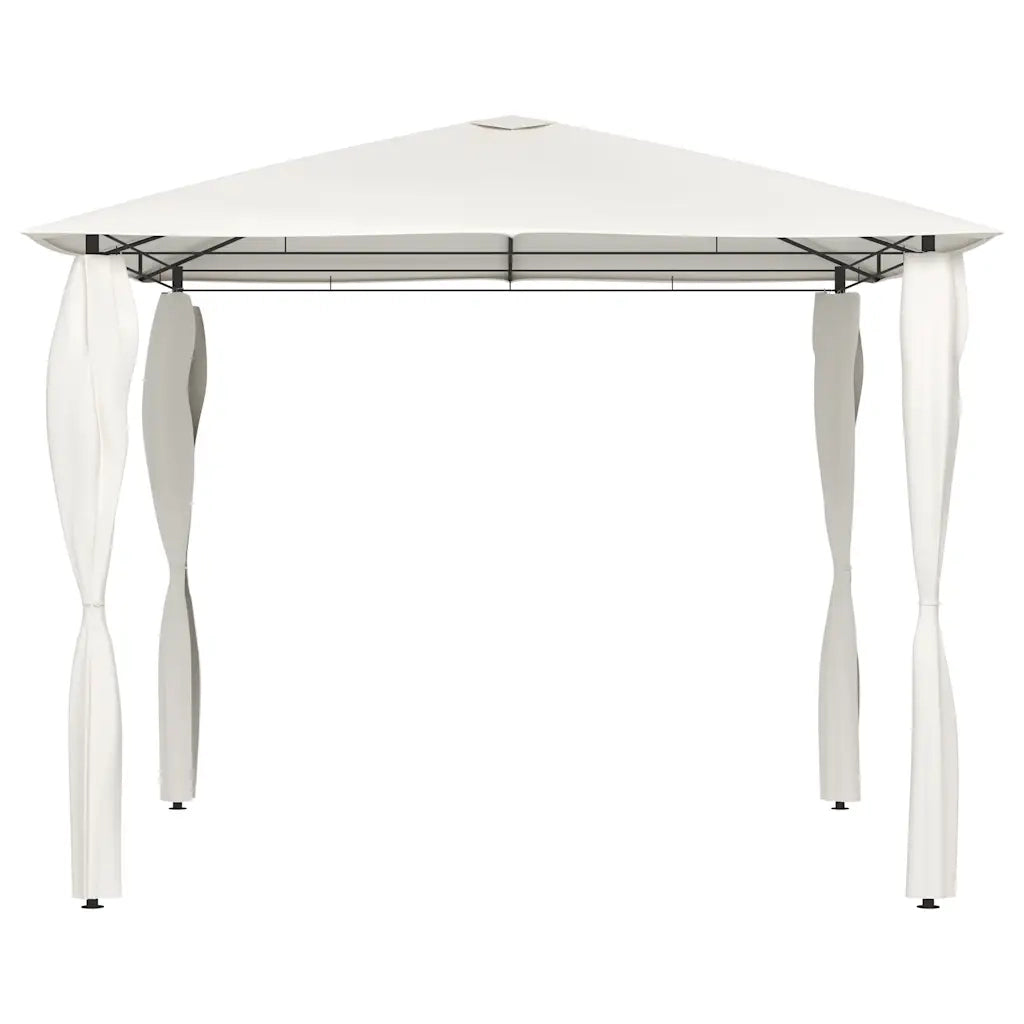 Gazebo con Montanti Rivestiti 3x3x2,6 m Crema 160 g/mÂ²