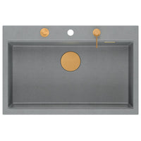 Lavello In Granito Marc 110 Workstation Grey Metallic Acciaio