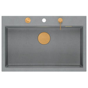 Lavello In Granito Marc 110 Workstation Grey Metallic Acciaio