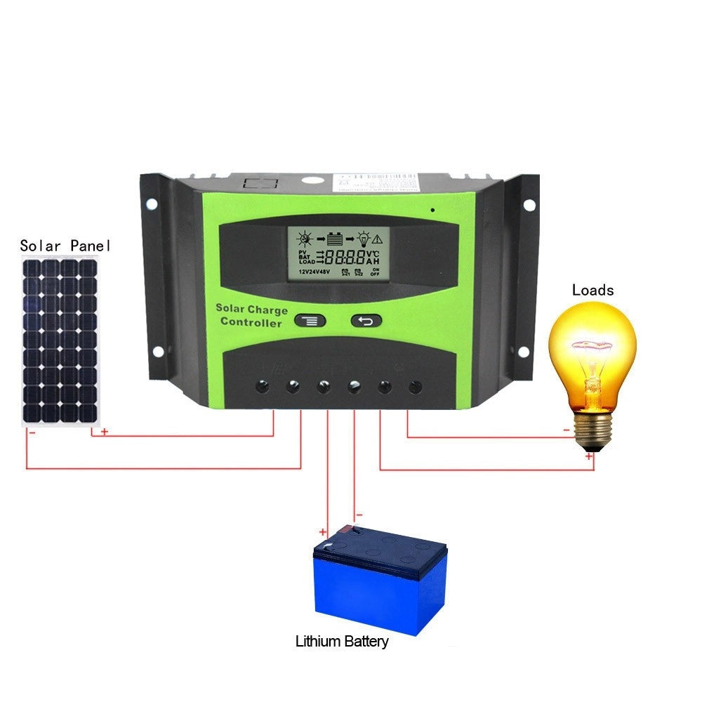 Trade Shop - Regolatore Di Carica Per Pannello Solare 12v 24v 10 20 30 40a Ampere Controller -     -40 Ampere  -