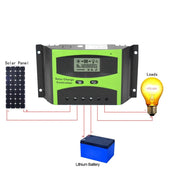 Trade Shop - Regolatore Di Carica Per Pannello Solare 12v 24v 10 20 30 40a Ampere Controller -     -40 Ampere  -