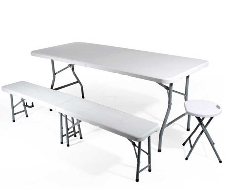 Marvin Panca Pieghevole Esterno Salvaspazio da Giardino Coco Panchina Birreria da Campeggio 183 cm Panche Portatili per