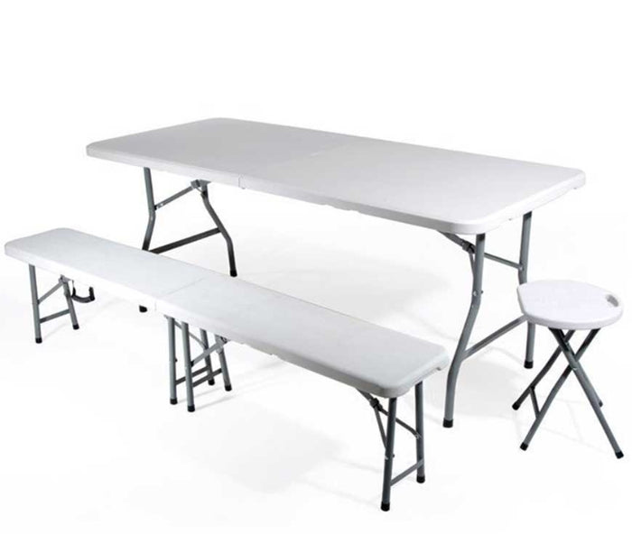 Marvin Panca Pieghevole Esterno Salvaspazio da Giardino Coco Panchina Birreria da Campeggio 183 cm Panche Portatili per