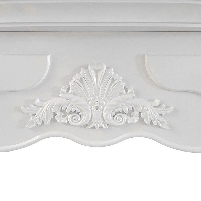 Cornice per camino rivestimento in legno L123xP39xH100 Parigi Bianco