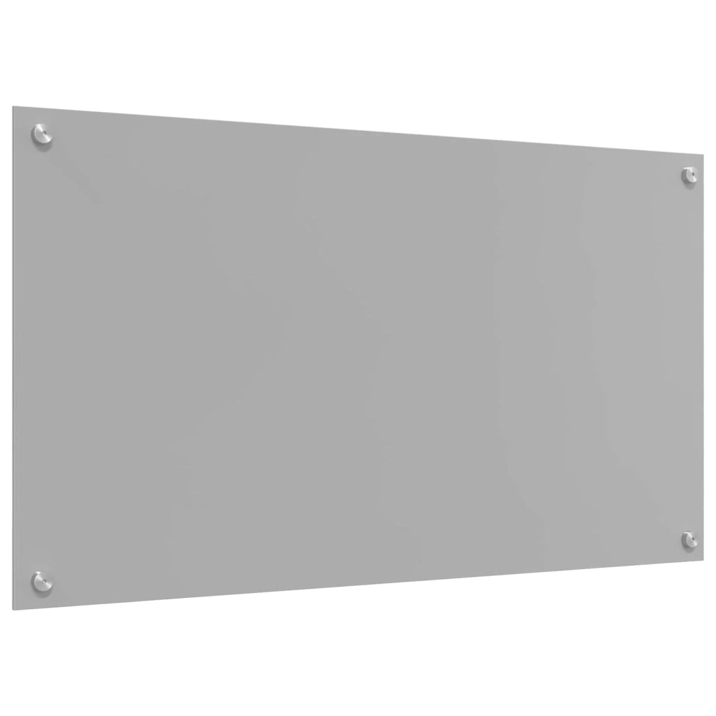 Paraschizzi da cucina moderno elegante e resistente al calore 90 x 50 cm vetro temperato grigio chiaro 02_0058443