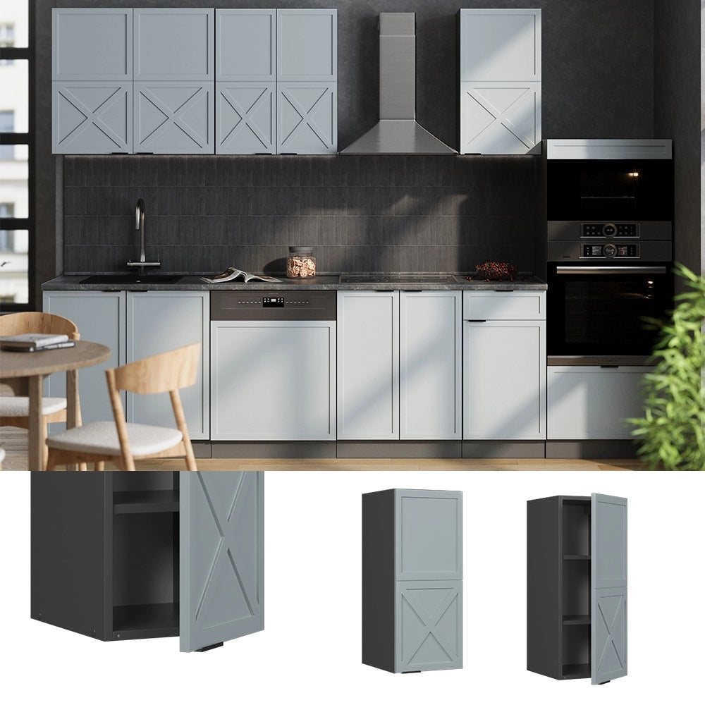 Pensile da cucina Fame-Line Blu-grigio chiaro/Antracite 30 cm Vicco