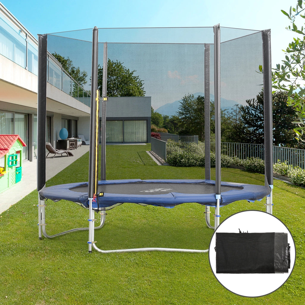 Trampolino da Giardino con Rete di Sicurezza ¨C zephmum ¨C Nero 244x180 cm