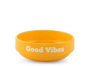 Coppetta in Ceramica gialla 13 cm  Scritta "Good vibes"