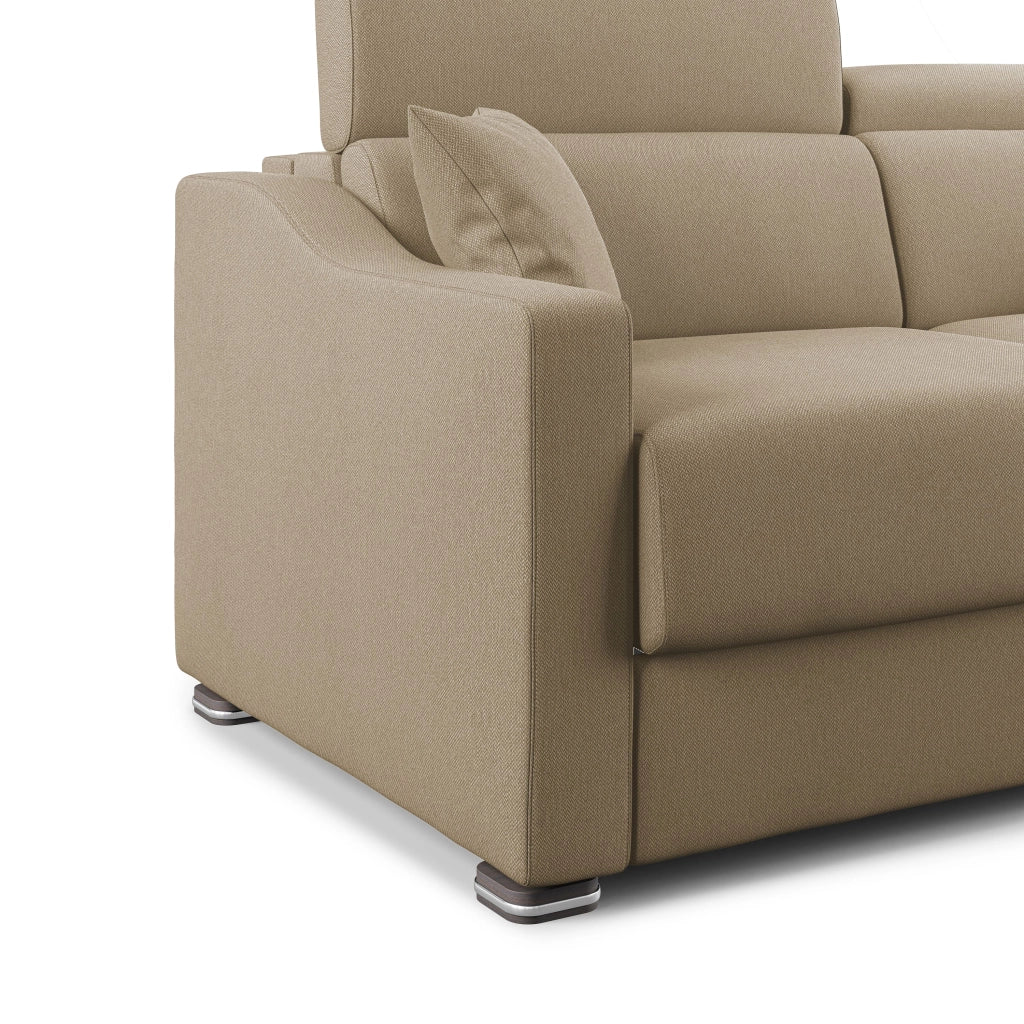 Amber Divano letto matrimoniale in tessuto smacchiabile T05 191 cm (mat. 140x197) beige