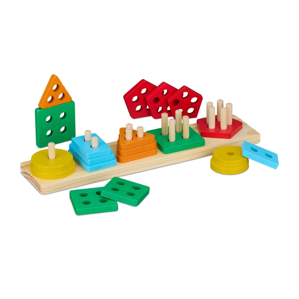 Gioco a incastro educativo ludico per bambini 30 x 20 x 10 cm in legno multicolore 13_0016117