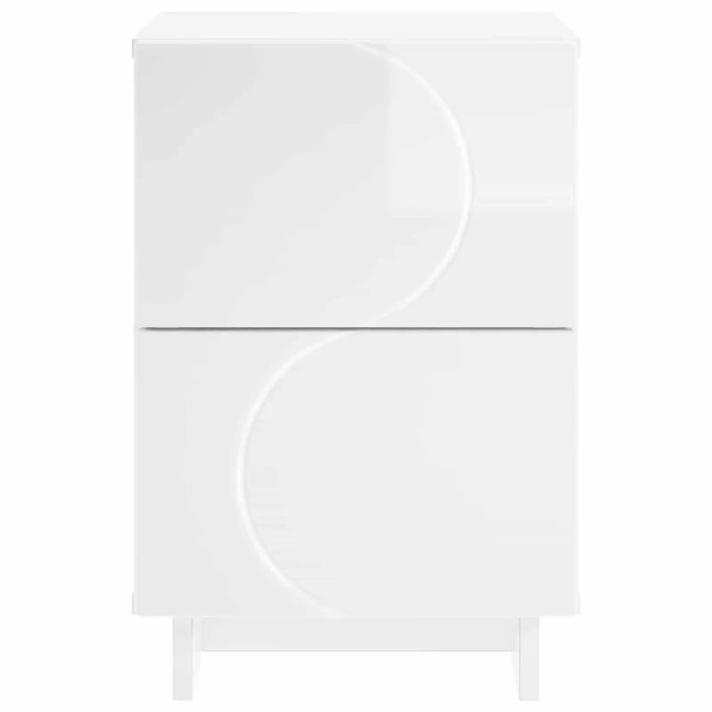 Armadio da Notte 2 pz Bianco Lucido 33,5 x 34,5 x 50 cm 8011396