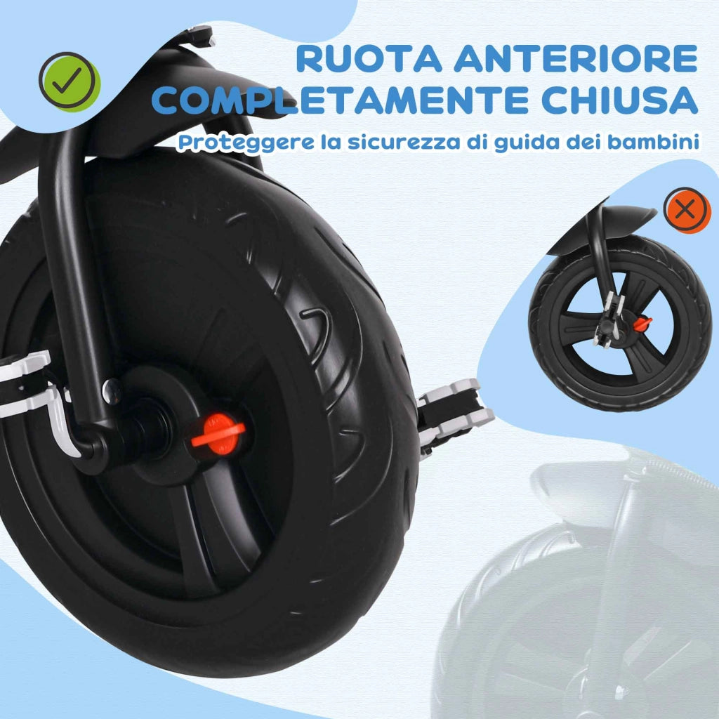 Triciclo Bambini 6 in 1 con Maniglione e Cintura di Sicurezza ¨C zephmum ¨C Grigio