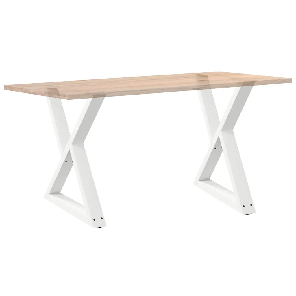 Gambe per tavolo da pranzo 2 pz bianche 70x(72-73,3) cm in acciaio 4012725