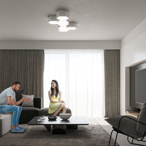 Lampada da soffitto moderna a cubo SUNDE arancione spagnolo, bianca 2x15W LED E27