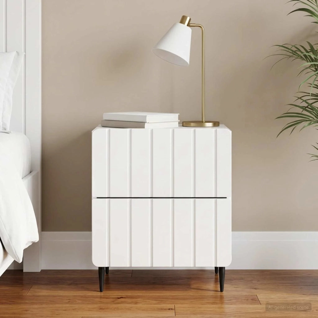 Armadio da Notte con cassetto Bianco Lucido 43 x 34,5 x 49,5 cm 894303